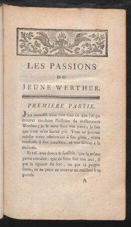 Les Passions Du Jeune Werther. Premiere Partie. - Lettre Dixieme.