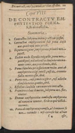 Caput VIII. De Contractu Emphyteutico Poenali, & eius effectu.