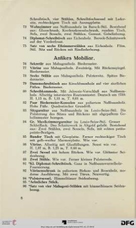 Antikes Mobiliar (Nr. 76-179)