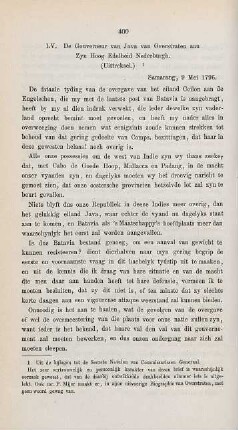 LV. De Gouverneur van Java van Overstraten aan Zyn Hoog Edelheid Nederburgh. (Uittreksel.) Samarang, 9 Mei 1796