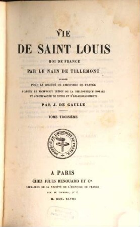 Vie de Saint Louis, roi de France. 3