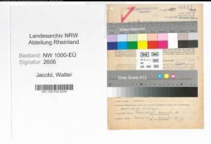 Entnazifizierung Walter Jacobi, geb. 10.01.1905 (Zahntechniker)