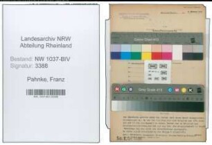 Entnazifizierung Franz Pahnke , geb. 13.01.1896 (Polizeibeamter)