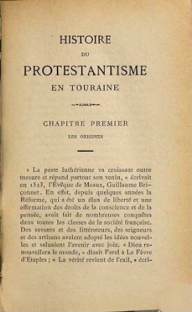 Histoire du Protestantisme en Touraine