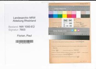 Entnazifizierung Paul Florian, geb. 05.04.1912 ()