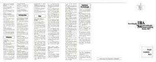 Faltblatt: IBA, Berichtsjahr 1984, Programm