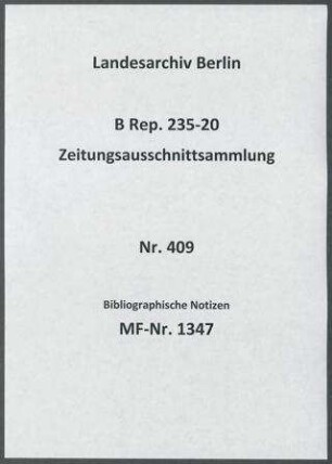 Bibliographische Notizen