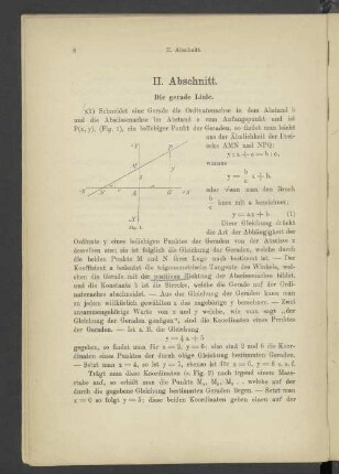 II. Abschnitt. Die gerade Linie.