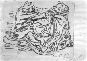 Pause zu "Friss, Friss, Vater Kummer" : Pause zu "Friss, Friss, Vater Kummer". 105 x 132 mm (E. Barlach). ehem. Güstrow: Eigentum des Künstlers