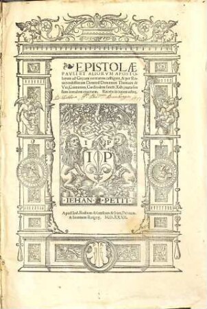 Epistolae Pavli Et Aliorvm Apostolorum : ad Gr[a]ecam veritatem castigat[a]e, &