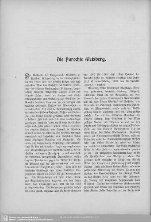 Die Parochie Gleisberg