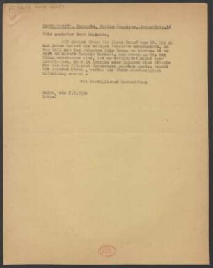 Brief an Gottfried Huppertz : 02.06.1930