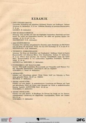 Keramik (Nr. 1-51)