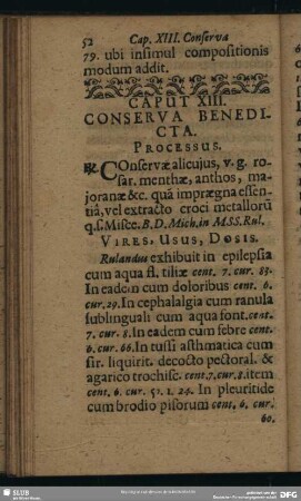 Caput XIII. Conserva Benedicta