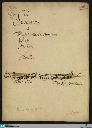 Sonatas - Mus. Hs. 22 : fl, vl, a-vla, bc; E