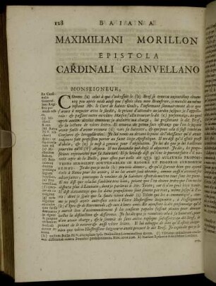 Maximiliani Morillon Epistola Cardinali Granvellano