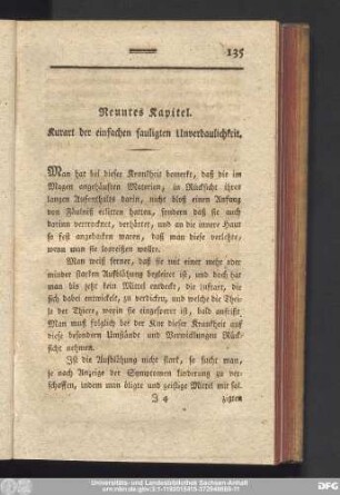 Neuntes Kapitel. Kurart der einfachen fauligten Unverdaulichkeit.