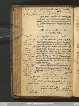 De Actione Et Passione