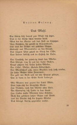 Dritter Gesang. Das Mahl