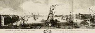 St. Petersburg: Die Newa zwischen Akademie der Wissenschaften und Admiralität, flußaufwärts gesehen