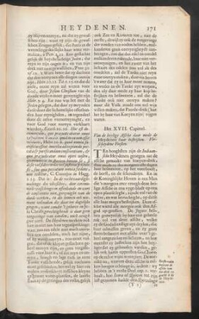 Het XVII. capittel. Van de heylige assche daar mede de heydenen haar bestrijken. ...