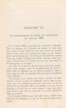 Chapitre VII. Les tremblements de terre aux Philippines en juillet 1880