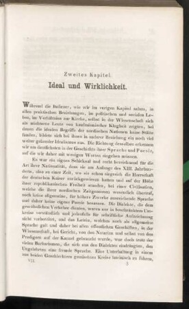 Zweites Kapitel. Ideal und Wirklichkeit.