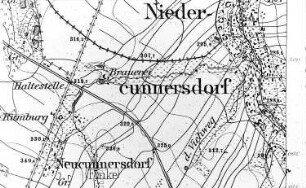 Niedercunnersdorf. Meßtischblatt, Sekt. Neusalza, 1883