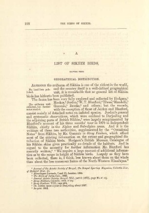 A list of Sikhim birds