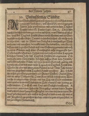 20. Unbußfertige Sünder.