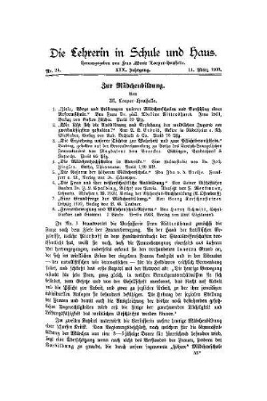 Zur Mädchenbildung