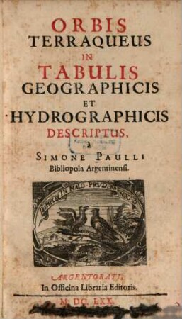 Orbis Terraqueus In Tabulis Geographicis Et Hydrographicis
