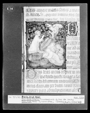 Petites Heures des Herzogs von Berry — Kleinbild, 10-zeilig: Christus am Ölberg, Folio 158 recto
