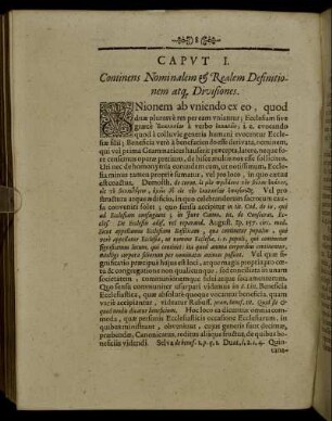Caput I. Continens Nominalem & Realem Definitionem atq Divisiones.