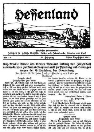 Nr. 15, Erstes August-Heft 1913