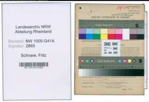 Entnazifizierung Fritz Schnare , geb. 12.05.1914 (Polizeibeamter)