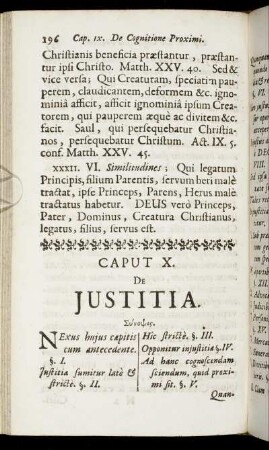 Caput X. De Justitia
