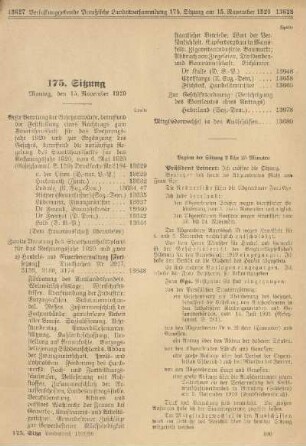 175. Sitzung. Montag den 15. November 1920