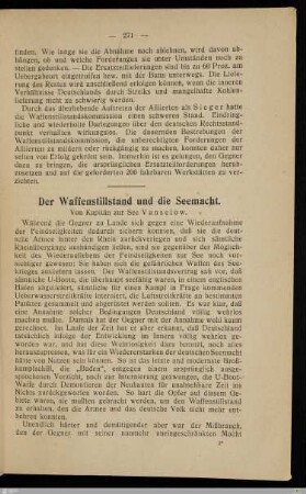 Der Waffenstillstand und die Seemacht