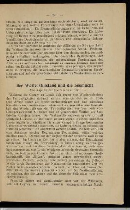 Der Waffenstillstand und die Seemacht