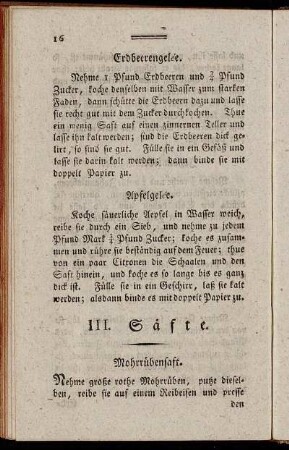 III. Säfte.