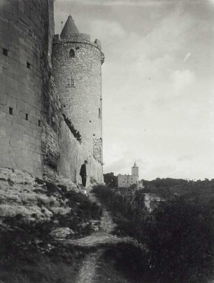Burg Saaleck : Bad Kösen. Burg Saaleck (1140 erwähnt). Ost-Turm gegen Rudelsburg