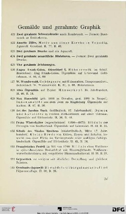 Gemälde und gerahmte Graphik (Nr. 421-463)