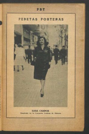 Sara Campos, empleada en la Compañía Nobleza de Tabacos - [Fotografía] : Pebetas porteñas