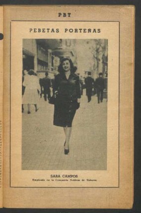 Sara Campos, empleada en la Compañía Nobleza de Tabacos - [Fotografía] : Pebetas porteñas