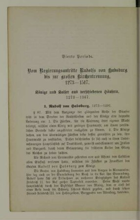 Vierte Periode. Vom Regierungsantritte Rudolfs von Habsburg bis zur großen Kirchentrennung, 1273-1517