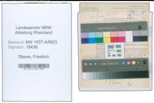 Entnazifizierung Friedrich Stiewe , geb. 22.09.1887 (Buchhalter)