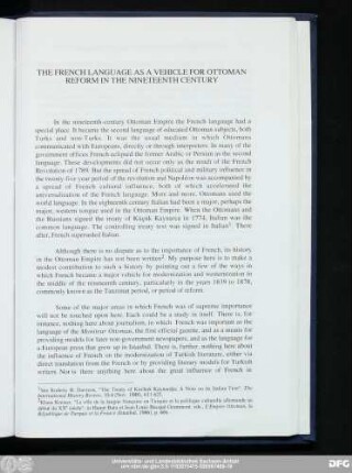 The French Language As A Vehicle For Ottoman Reform In The Nineteenth Century