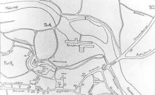 Bad Muskau. Papierfabrik und Umgebung, Ausschnitt aus: Stadtplan von Muskau