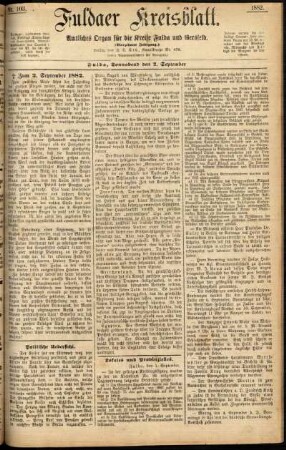 Ausgabe vom Samstag, den 02. September 1882.